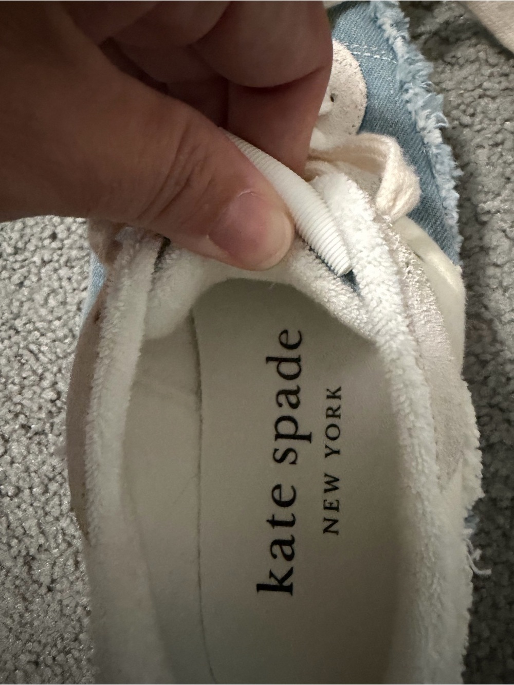 kate spade Blue and Cream Low-Top Sneakers - Picture 6 of 9